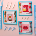Kitchen and Coffee complete needlepoint kit collection - all three designs: Hourglass Coffee Maker, Dutch Oven and Stand Mixer